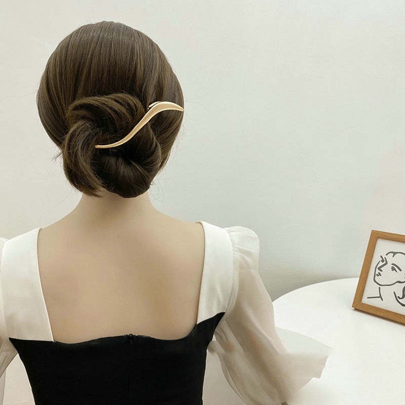 Kẹp Tóc Kim Loại Hình Chữ S Đơn Giản