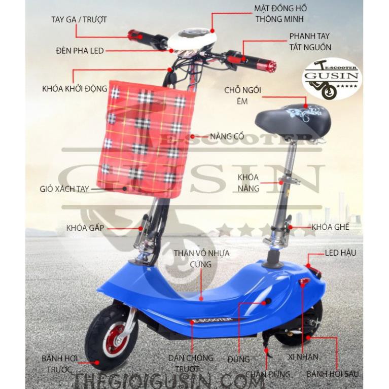Xe Điện E-scooter mini Màu Cờ Mỹ / GuSin Phân Phối Chính Hãng / Sỉ lẽ Toàn Quốc