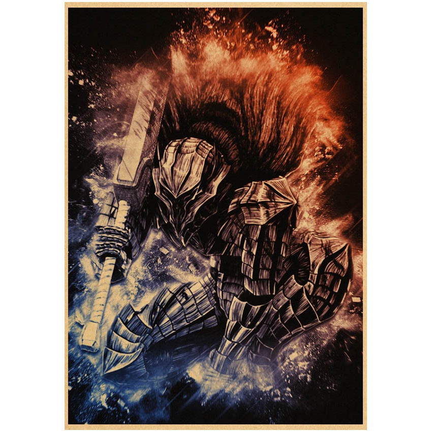 Poster Treo Tường Trang Trí In Hình Nhân Vật Hoạt Hình Berserk