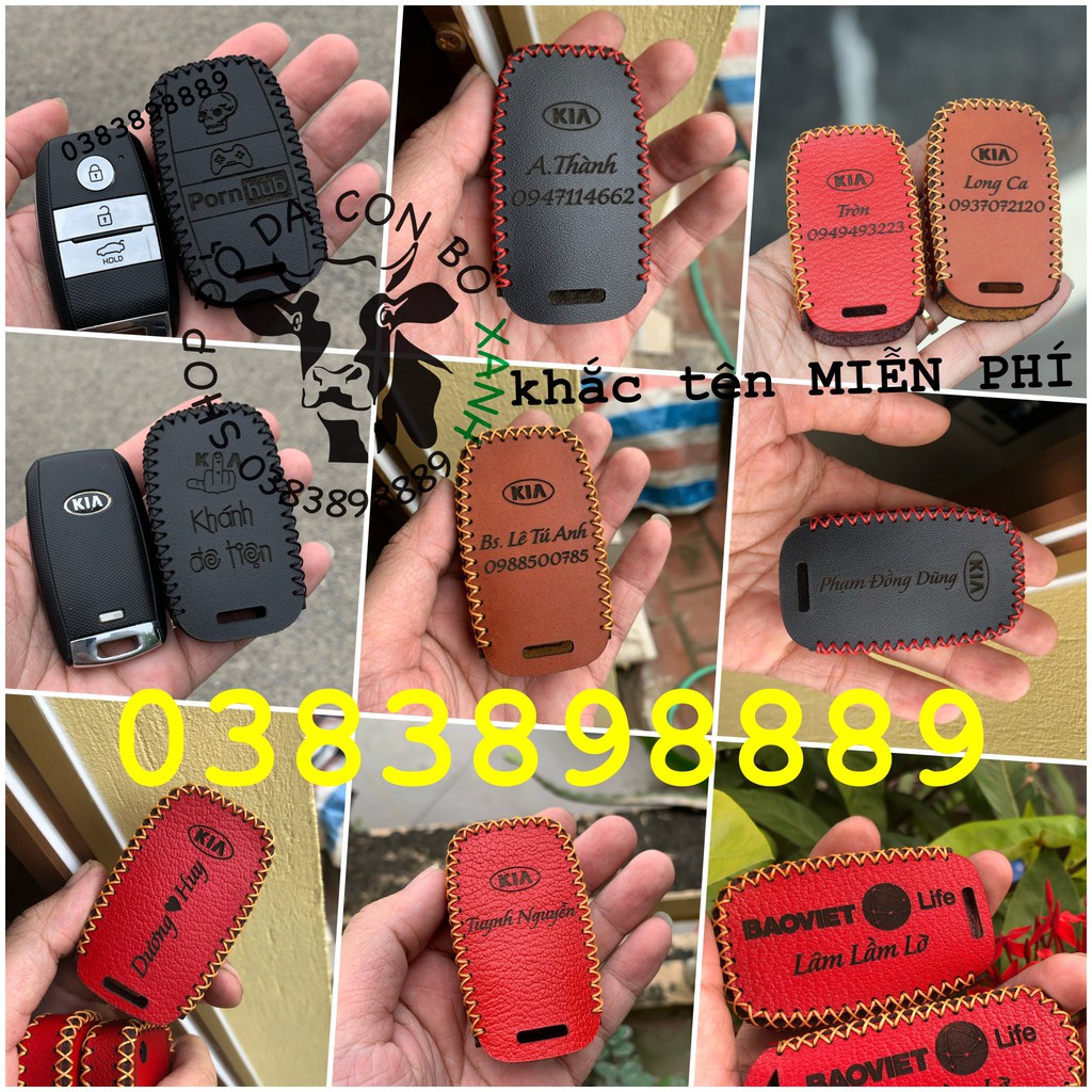 Bao Da Chìa Khoá KIA cerato, K3, K5, Seltos, Soluto, Morning, Sorento, Rondo handmade Da Thật 006