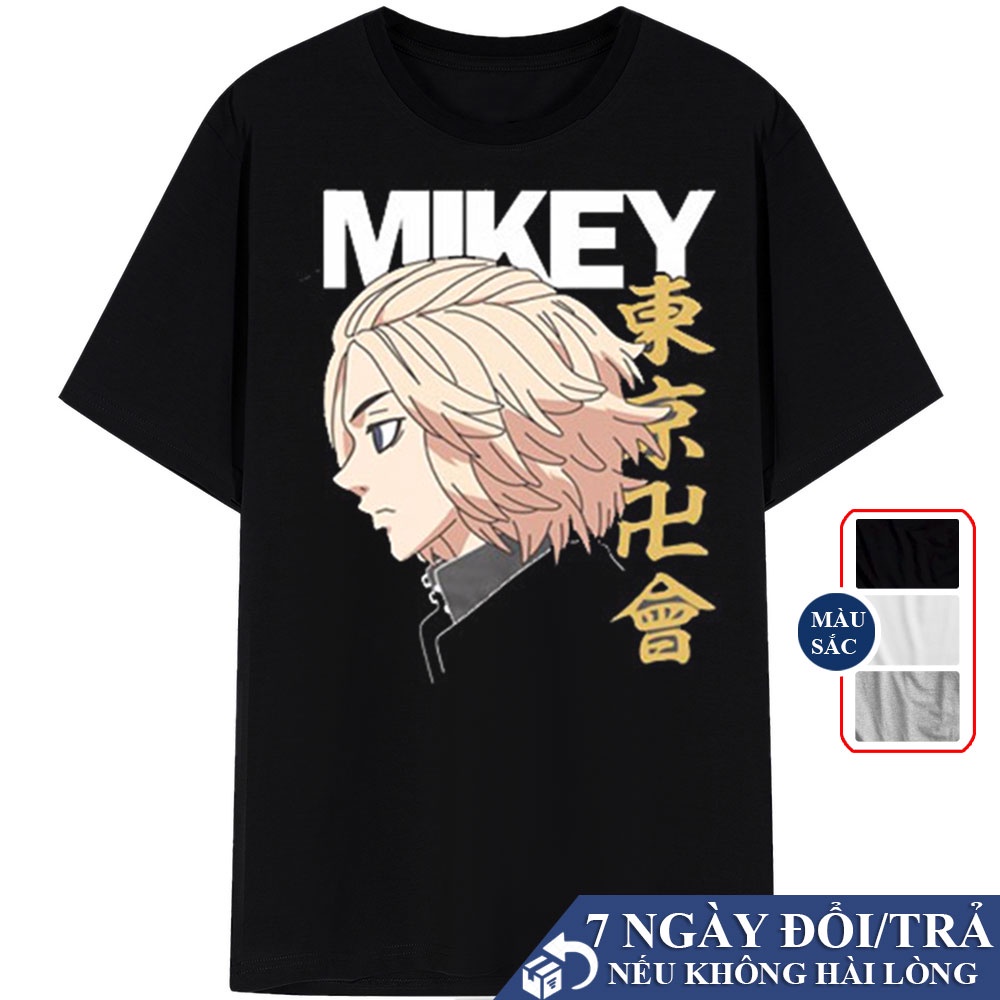 Áo Thun Anime Tokyo Revengers Mikey Manjiro Sano Cá Tính, Áo Phông Tokyo Revengers Nam Nữ Đủ Màu Đen, Xám , Trắng