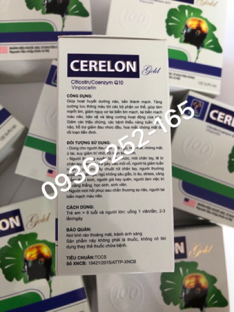 ✅Cerelon gold Hộp 100 viên Tăng cường tuần hoàn não ✅Sản phẩm này không phải là thuốc không có tác dụng thay thế TCB