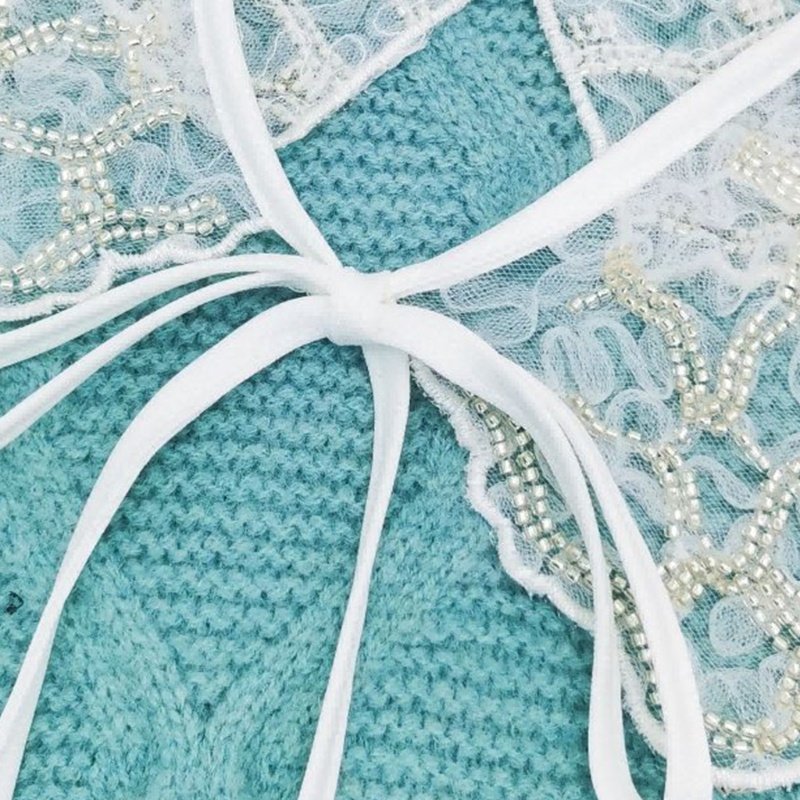 Khăn Choàng Cổ Giả Ren Đính Hạt Nhỏ Lấp Lánh Có Thể Tháo Rời Cho Búp Bê Nữ