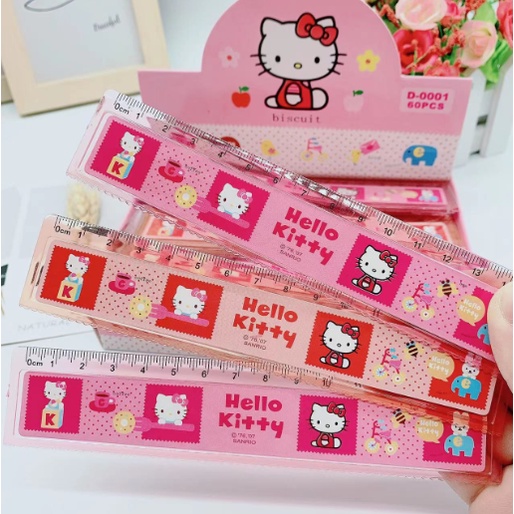 thước kitty THI13 dán giấy cute dễ thương 15cm