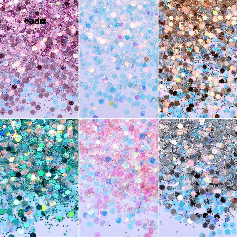 Bộ 6 hộp kim tuyến trang trí móng tay tiện dụng