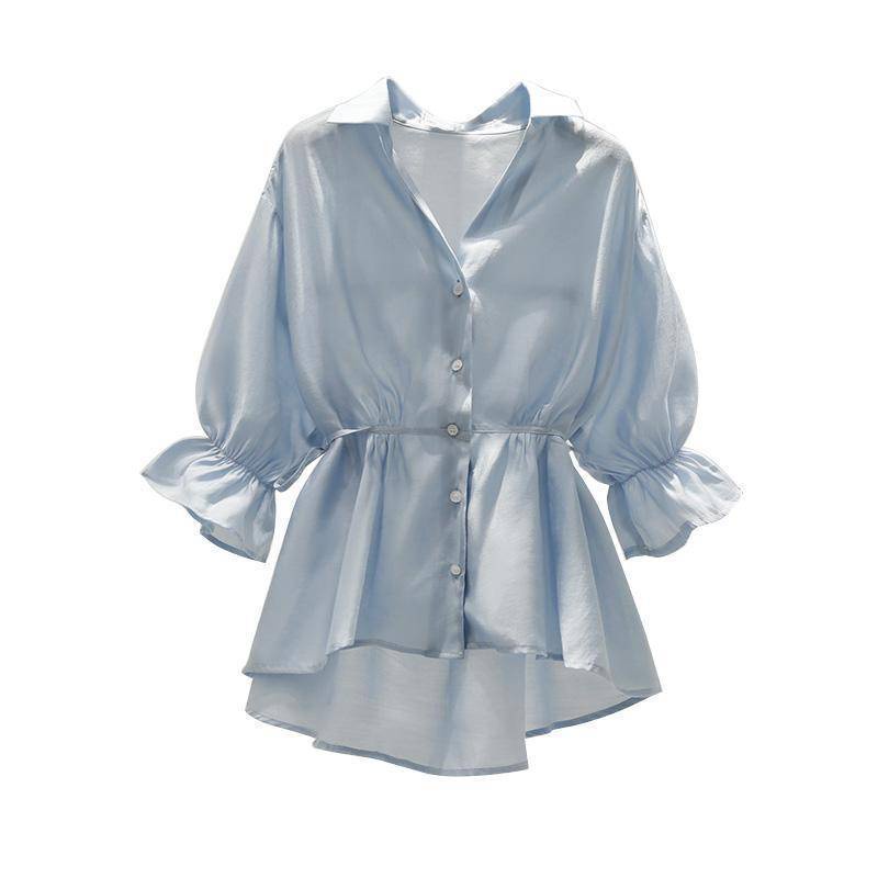 Đầm Chiffon Cổ V Dáng Rộng Chiết Eo Phong Cách Hàn Quốc Thời Trang Xuân Hè Cho Nữ Lunar | BigBuy360 - bigbuy360.vn