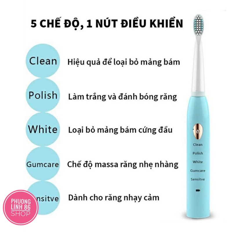 Bàn chải đánh răng điện 5 chế độ cho bé
