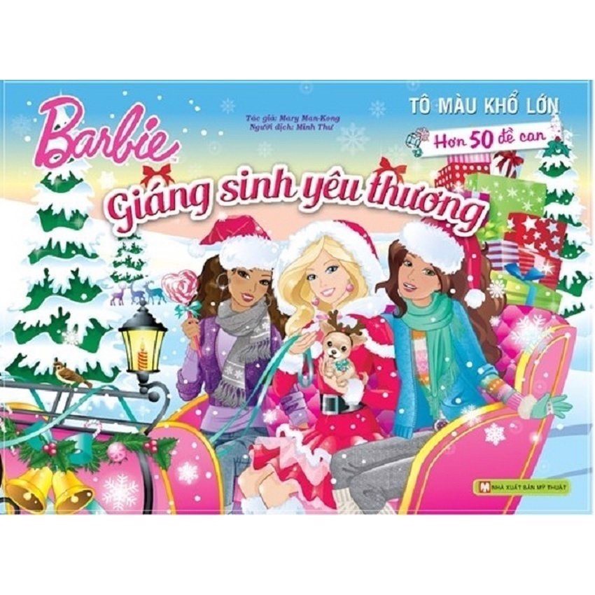Combo Sách Tô Màu Barbie Khổ Lớn ( 3 cuốn hơn 50 đề can mỗi cuốn)