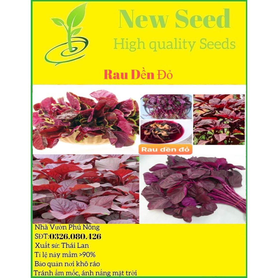 Hạt giống rau dền đỏ F1 Loại dễ trồng kháng sâu bệnh năng suất cao [ Gói 200gram, 500gram, 1kg]
