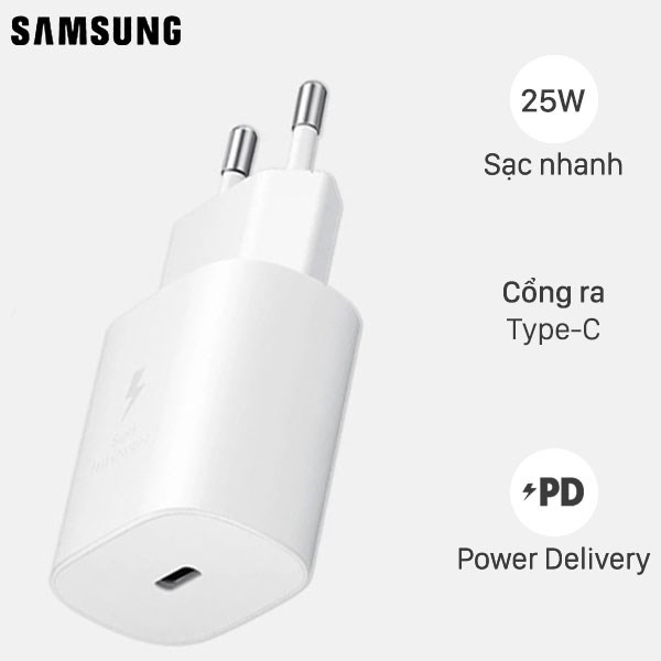 Bộ sạc nhanh SS 25W dành cho các dòng điện thoại sử dụng đầu Type-c chính hãng bảo hành 6 tháng tại Bluetech