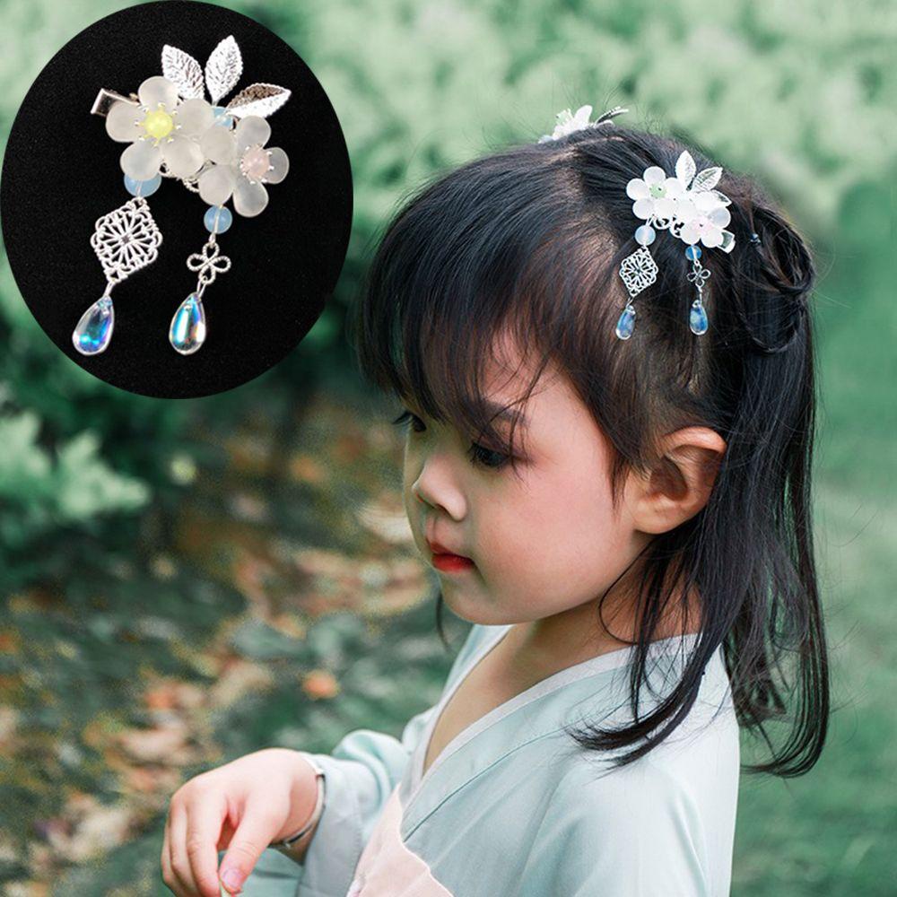 FORBETTER Trâm Cài Tóc Hình Chiếc Lá Kiểu Hán Phục Cổ Điển Dễ Thương Cho Bé