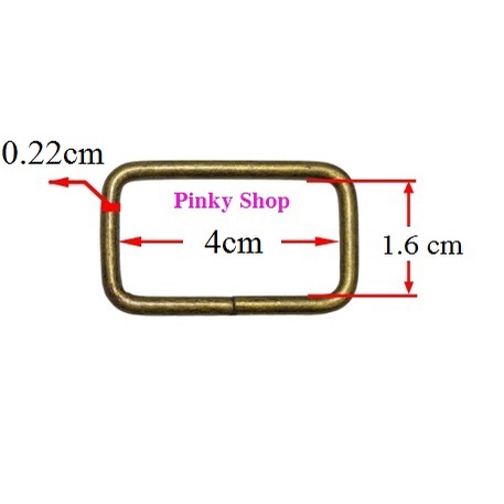 [ Giá sỉ ] Khoen chữ nhật 4cm màu đồng làm phụ kiện túi xách, balô Pinky Shop mã KCND4