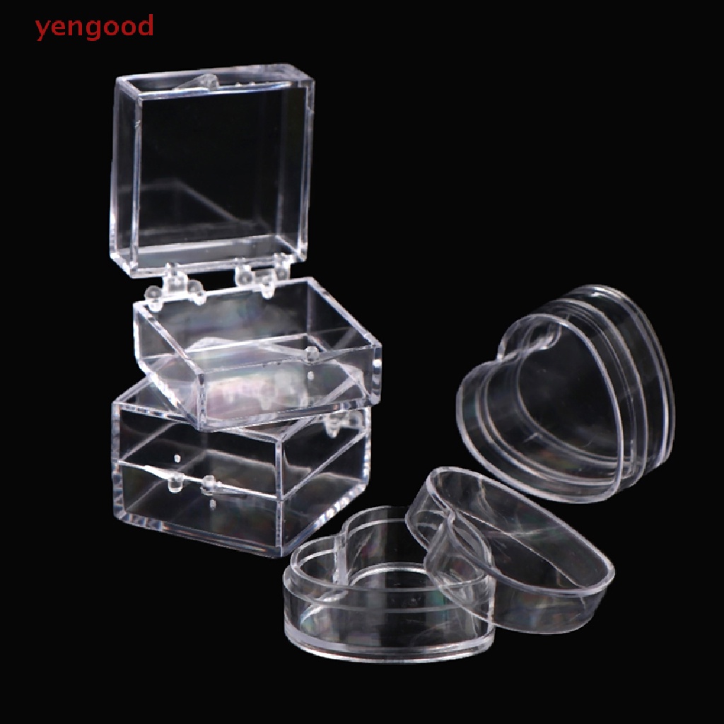 Set 2 Hộp Đựng Trang Sức Hình Vuông / Trái Tim Mini Trang Trí Nhà Búp Bê