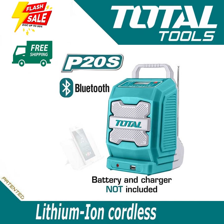 Loa nghe nhạc 20V TJRLI2001 – bluetooth RADIO công trường TOTAL - Nghe nhạc mọi nơi giải trí dễ dàng, Di chuyển mọi nơi