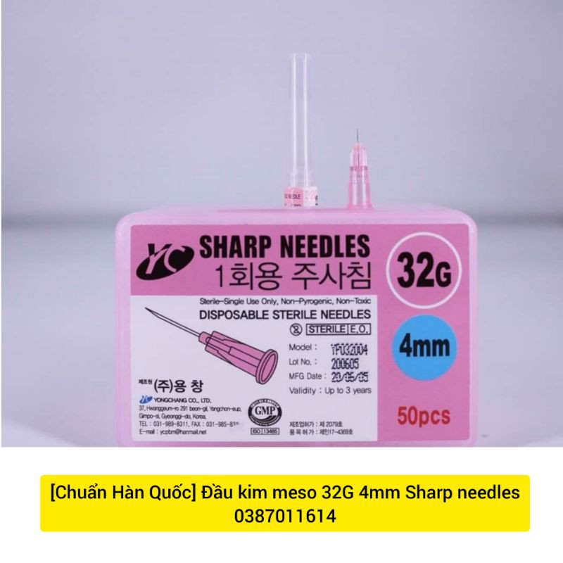 [Lẻ 1 cây] ĐẦU KIM TIÊM NANO 32G 4MM SHARP NEEDLES