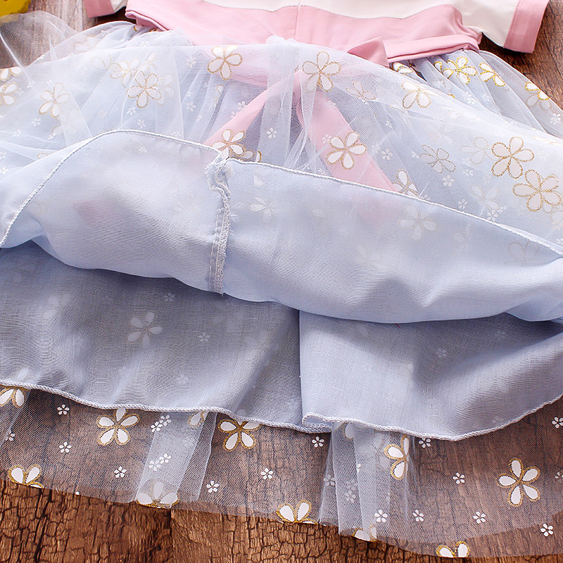 Hanfu Váy Lưới Hoa Cúc Nhỏ Phong Cách Mới Mùa Hè, Đầm Nữ Phong Cách Dân Tộc Cải Tiến