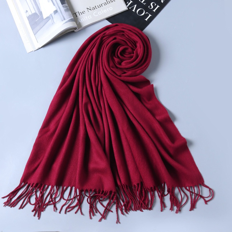 Khăn Choàng Cổ Vải Cashmere Phối Tua Rua Thời Trang Mùa Đông Cho Nam Và Nữ
