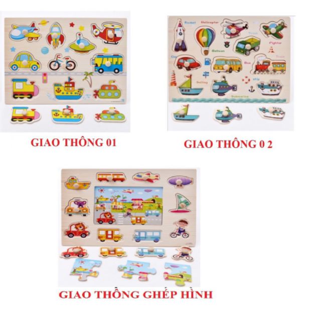 Bảng Ghép Gỗ Có Núm Cầm 20x30cm Nhiều Chủ Đề