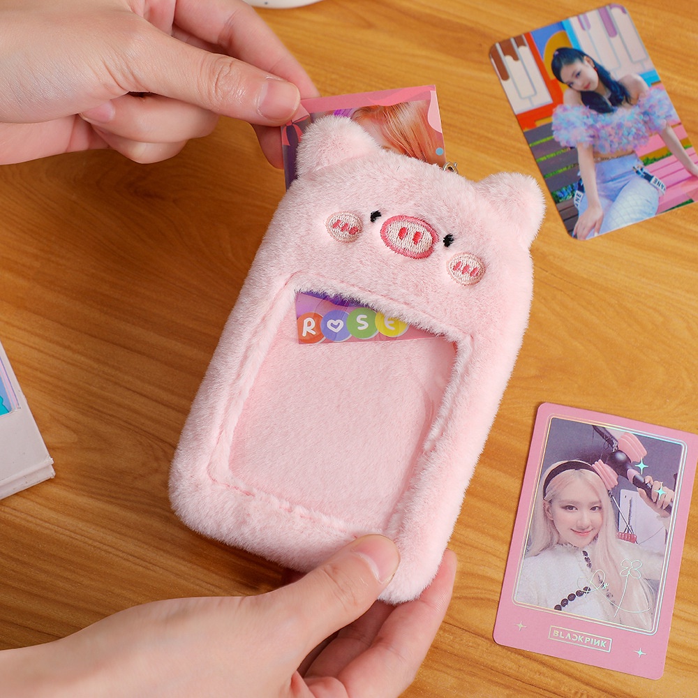Ví Đựng Thẻ ID / Thẻ ID Bằng Vải Bông Dễ Thương Có Móc Khóa