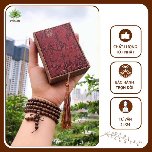 Chuỗi vòng tay 108 hạt trầm hương tự nhiên vòng tay trầm hương phong thủy nam nữ mang tài lộc