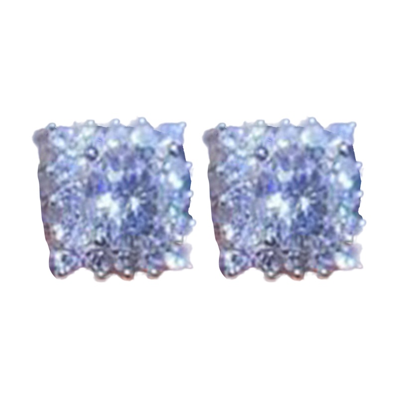 Khuyên Tai Hình Vuông Đính Đá Zircon Phong Cách Mới Cho Nữ