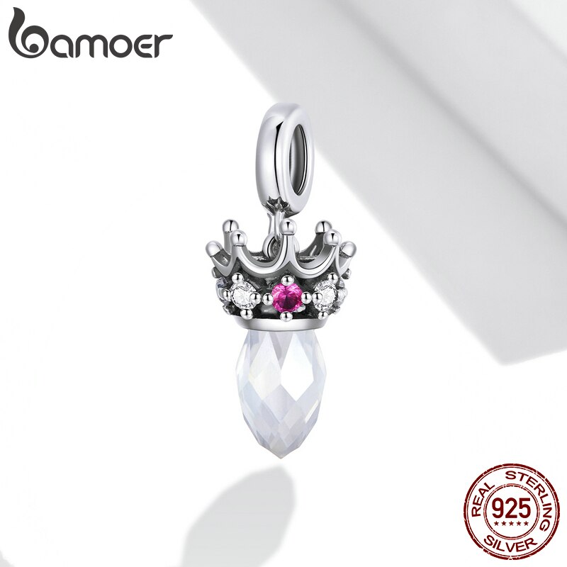 BAMOER Hạt Charm Hình Vương Miện Bằng Bạc 925 Dùng Làm Trang Sức Cho Nữ SCC1772