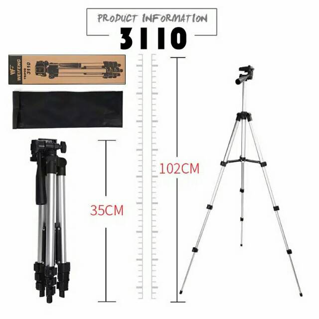 Giá Đỡ Ba Chân 3110 + Kẹp Micro + Bộ Chia Âm Thanh Tiện Dụng | BigBuy360 - bigbuy360.vn
