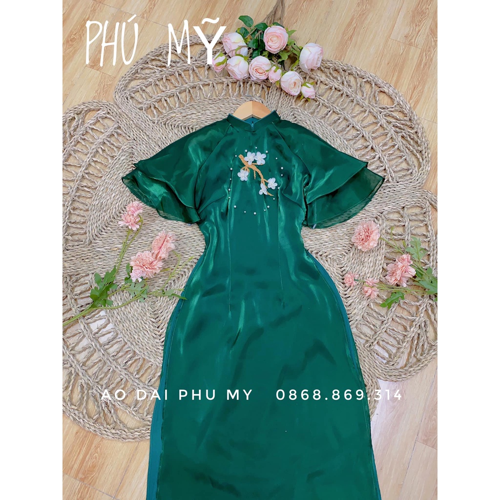 Áo dài mộc miêm màu xanh rêu