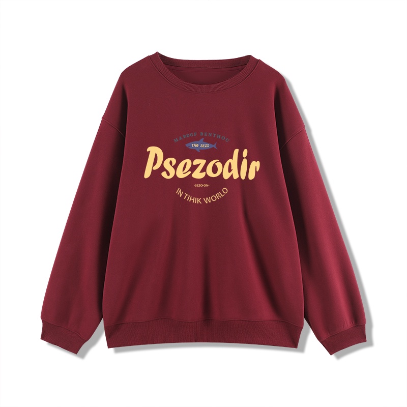 Áo sweater Nữ Dáng Rộng Màu Đen Phong Cách retro