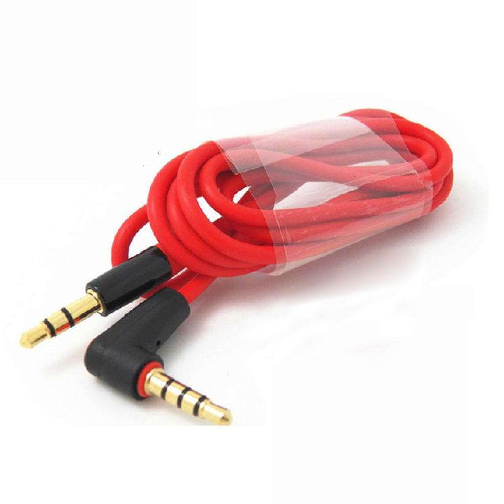 1 Dây Cáp Âm Thanh Thay Thế Giắc Cắm 3.5mm Dài 1.2m 90 Độ Nhiều Màu Cho Loa Xe Hơi