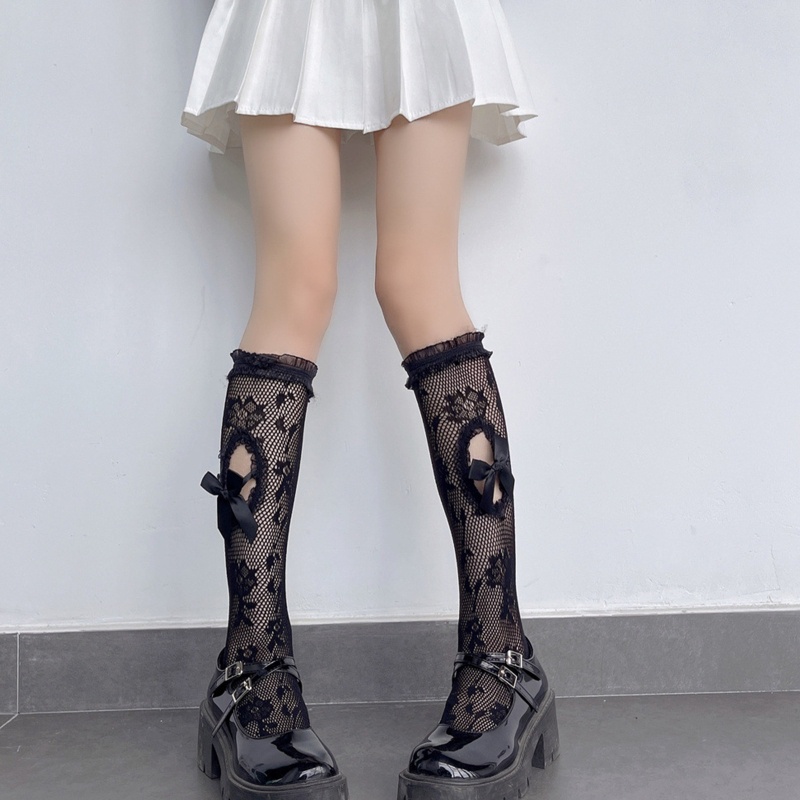 Tất Chân Phối Ren Co Giãn Phong Cách Lolita Dễ Thương Dành Cho Nữ