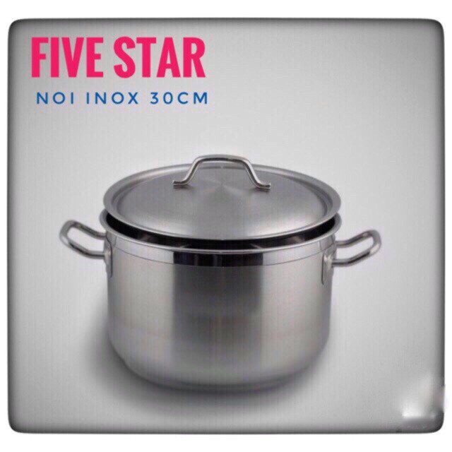 Nồi luộc gà Fivestar 3 đáy inox 430 26/28/30/32/36cm-đun từ