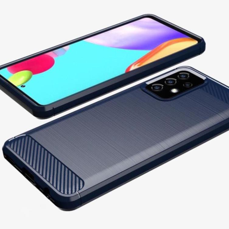 Ốp lưng dẻo Samsung Galaxy A52 / A52s 5G  vân sợi cacbon chống sốc, chống vân tay Rugger Amor