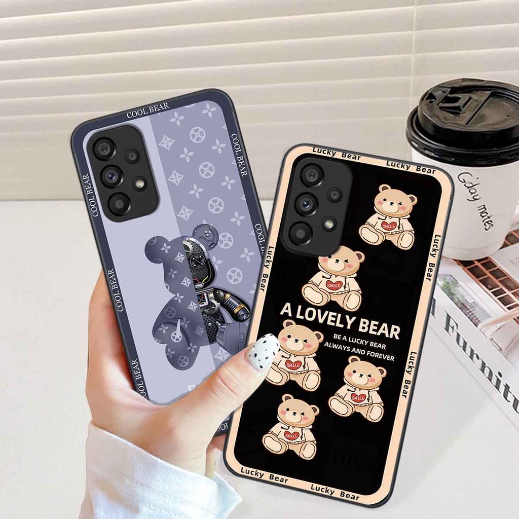 Ốp Samsung A13 / A23 / A53 bear brick, gấu đáng yêu, dễ thương