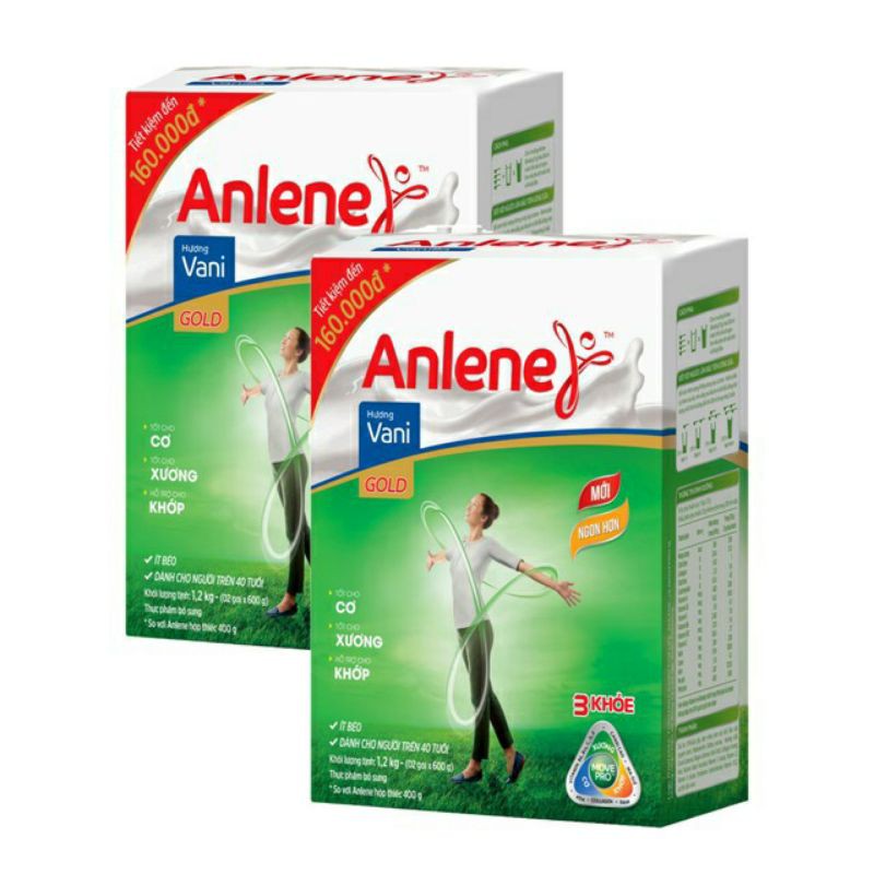 (Date mới) Sữa Anlene Gold Hộp giấy 1,2kg Movepro từ 40 tuổi