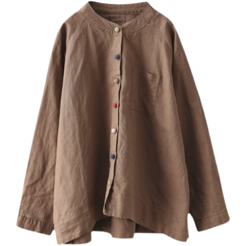 Áo sơ mi cotton lanh size lớn thời trang nữ