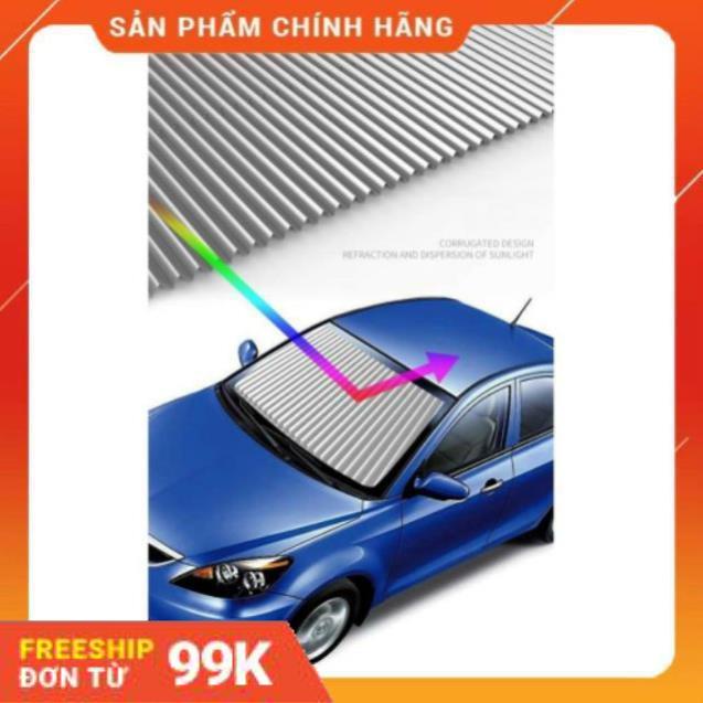 [Giảm 50%] Rèm che nắng thông minh cho ô tô dạng quạt nan kích thước 155x65 cm ( bạc )