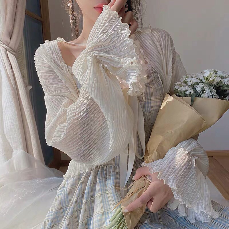 🎀 ÁO KHOÁC VOAN 🎀 TIỂU THƯ 🎀 TAY LOE CỘT DÂY NHẸ NHÀNG NỮ TÍNH