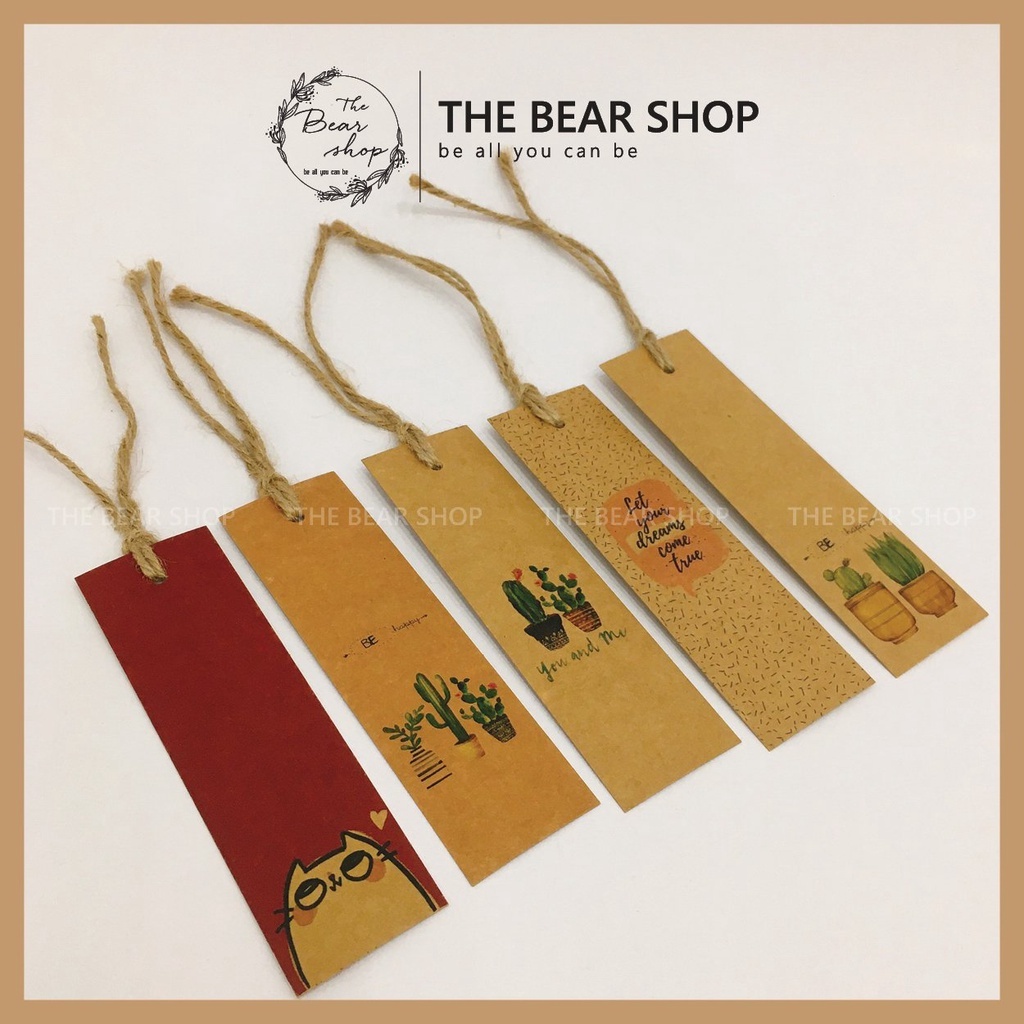 Bookmark handmade in hình vintage mẫu ngẫu nhiên quà tặng 8 tháng 3 - The Bear Shop
