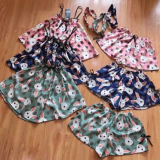 Bộ ngủ hai dây satin lụa cao cấp