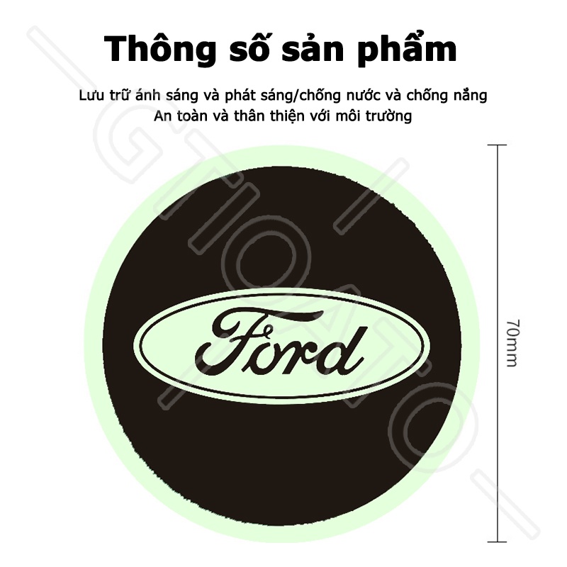 GTIOATO DáN Xe PhảN Quang HìNh DáN Xe DáN Xe Ô Tô Tem Logo DáN Xe Bánh Xe Nắp Bình Xăng Bát Cửa Ánh Sáng Ban Đêm MiếNg DáN ChốNg NưỚC Ô Tô Trang Trí Ô Tô Cho Ford Ranger Focus Everest Transit Fiesta Ecosport Mustang Raptor Explorer