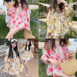 ÁO HOA BABYDOLL (KÈM VIDEO HÌNH THẬT)