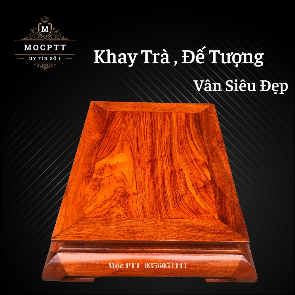 Bàn trà mẫu VIP gỗ Hương đá kích thước 42 x 32 x 14 cm phụ kiện uống trà hoặc kê đồ trang trí