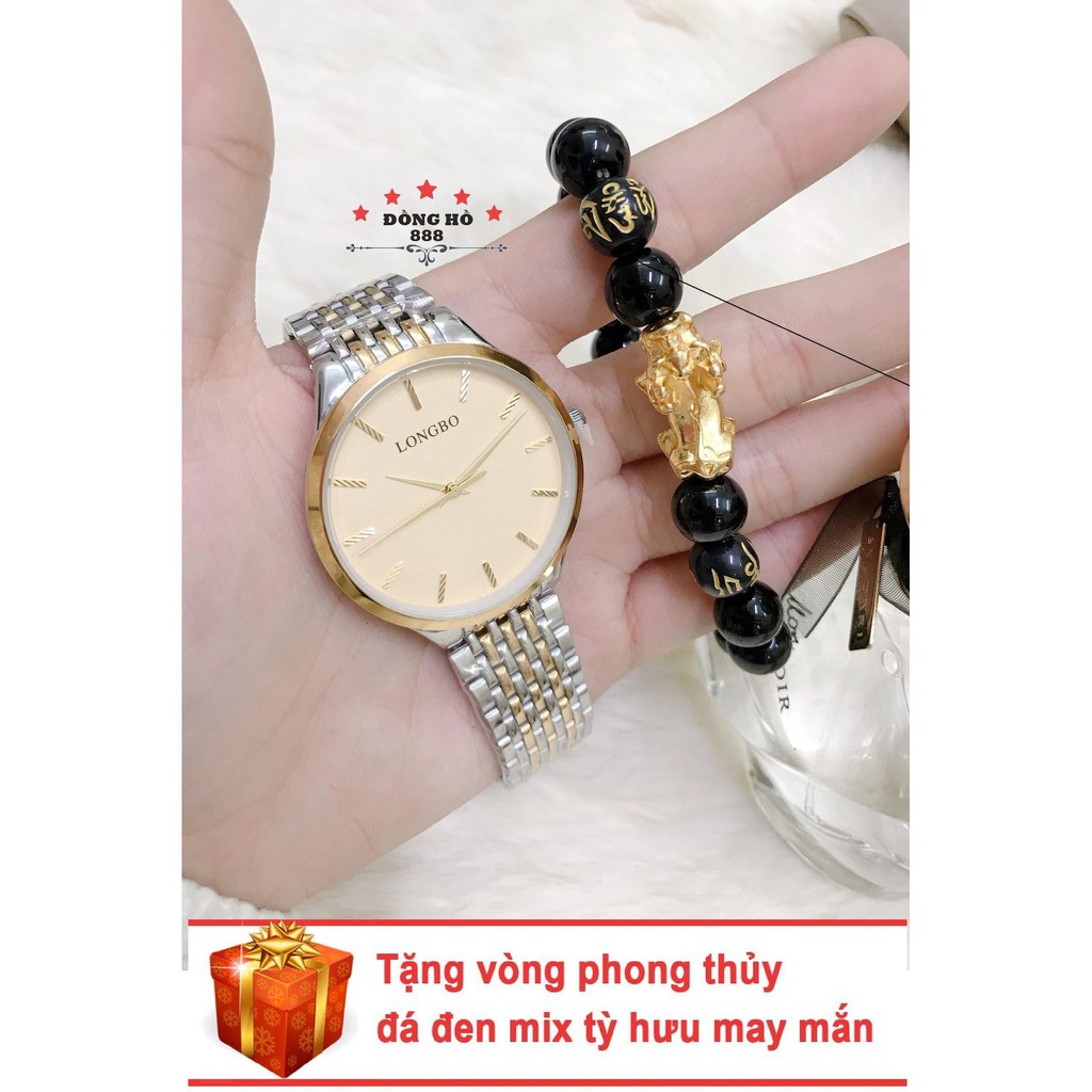 Đồng Hồ Nam Nữ LONGBO 1156 chống nước, chống xước + Tặng 1 vòng tỳ hưu 99k