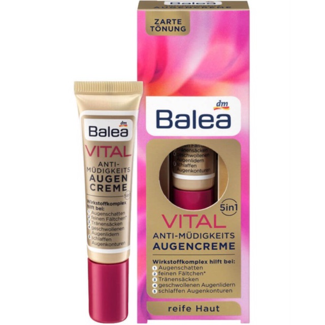 Kem Dưỡng Mắt BALEA Vital 5in1 Giẳm Mờ Nếp Nhăn 15 ml