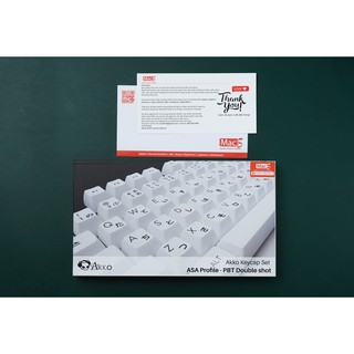 Bộ AKKO Keycap Black on White (PBT Double-Shot/ASA profile/158 nút)