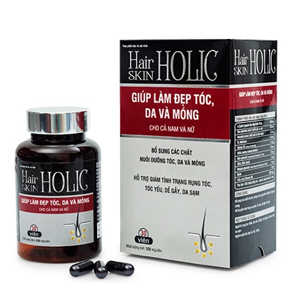 HAIR SKIN HOLIC – Giúp làm đẹp tóc, da và móng cho cả nam và nữ, hỗ trợ giảm tình trạng rụng tóc, tóc yếu, da sạm (30v)