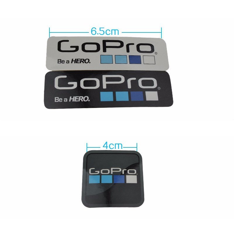 Bộ 6 Miếng dán Logo Gopro đẹp mắt, miếng dán camera hành trình logo gopro, phụ kiện camera hành trình