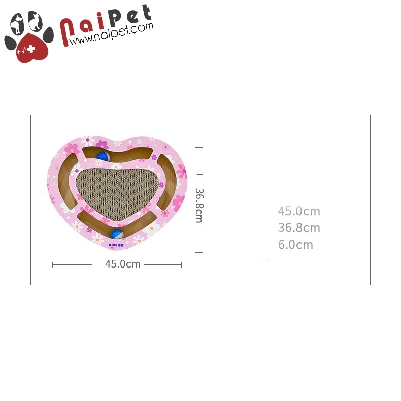 Bàn Cào Hình Trái Tim Kèm 2 bóng lục lạc CP-163 Deku BCM004 Cho Mèo