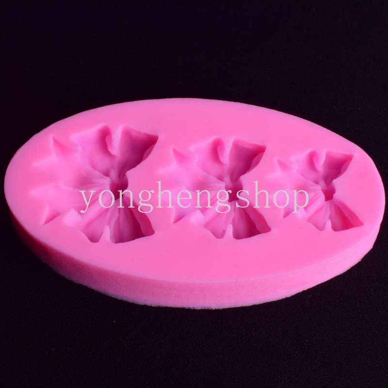 Khuôn Silicone tạo hình làm bánh kẹo hình nơ 3D DIY